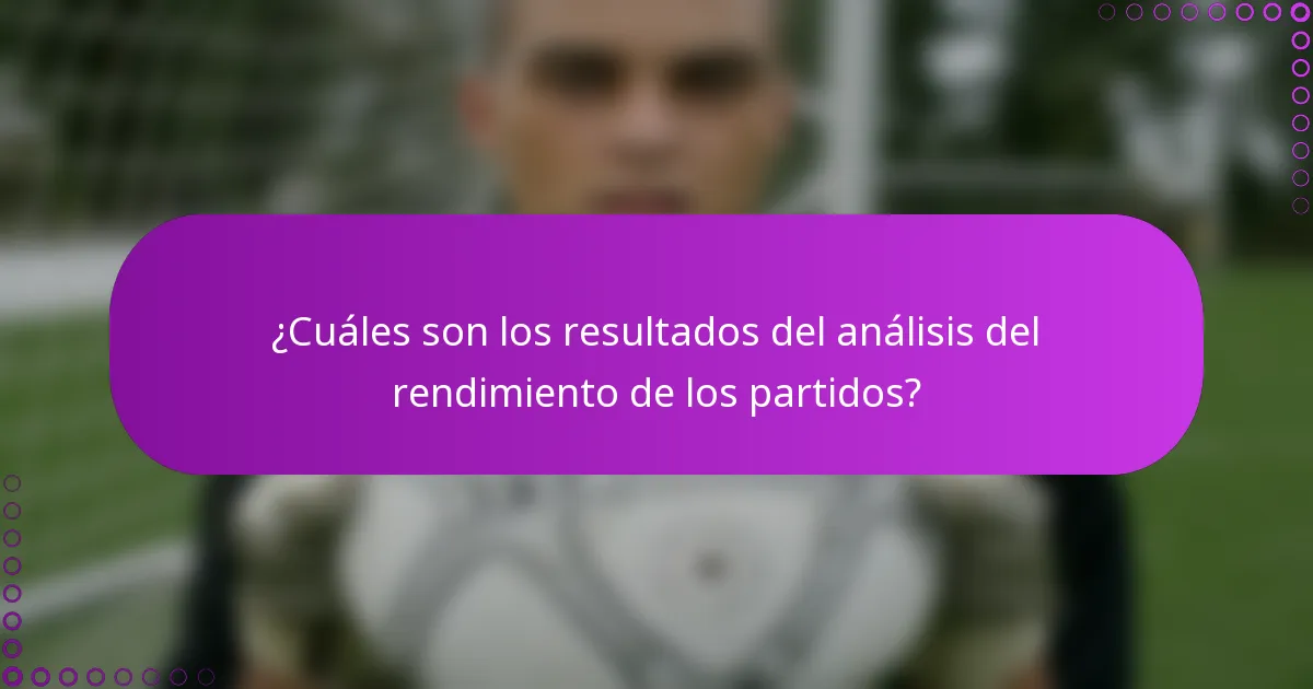 ¿Cuáles son los resultados del análisis del rendimiento de los partidos?